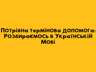 Потрібна термінова допомога: Розбираємось в Українській Мові