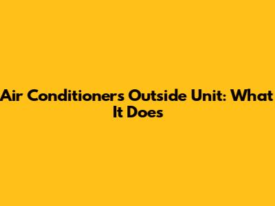 Air Conditioner's Outside Unit: What It Does
