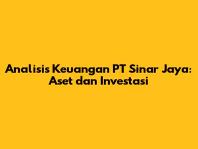 Analisis Keuangan PT Sinar Jaya: Aset dan Investasi