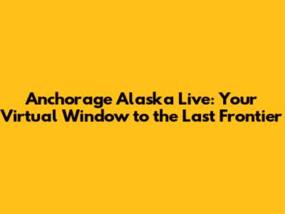 Anchorage Alaska Live: Your Virtual Window to the Last Frontier