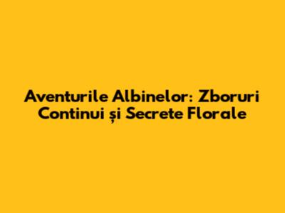 Aventurile Albinelor: Zboruri Continui și Secrete Florale