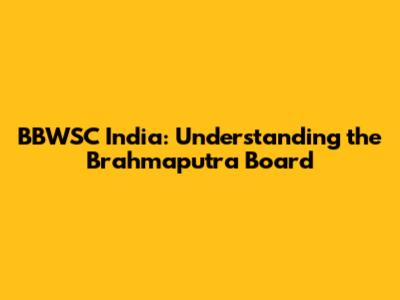 BBWSC India: Understanding the Brahmaputra Board
