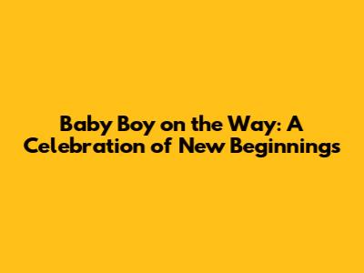 Baby Boy on the Way: A Celebration of New Beginnings