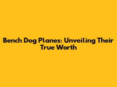 Bench Dog Planes: Unveiling Their True Worth