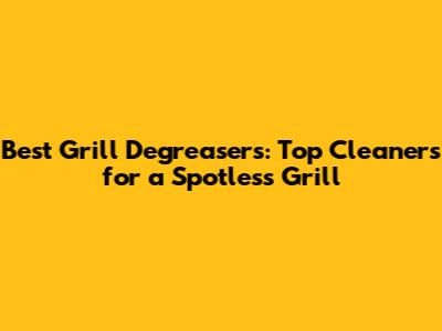 Best Grill Degreasers: Top Cleaners for a Spotless Grill