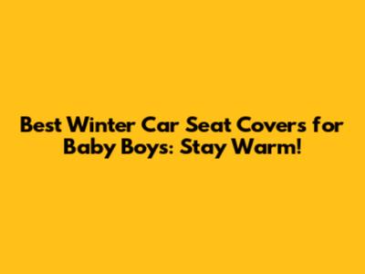 Best Winter Car Seat Covers for Baby Boys: Stay Warm!