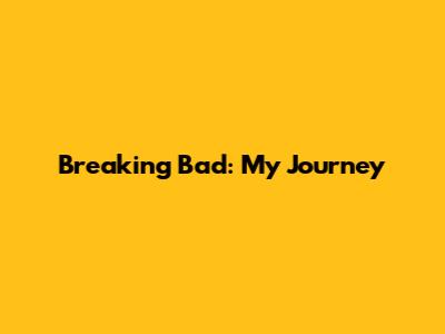Breaking Bad: My Journey