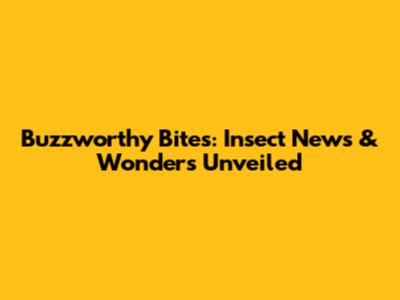Buzzworthy Bites: Insect News & Wonders Unveiled