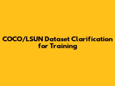 COCO/LSUN Dataset Clarification for Training