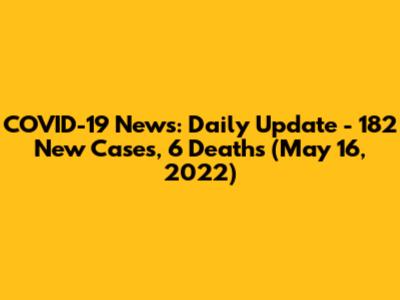 COVID-19 News: Daily Update - 182 New Cases, 6 Deaths (May 16, 2022)