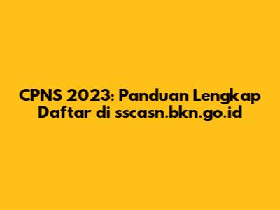 CPNS 2023: Panduan Lengkap Daftar di sscasn.bkn.go.id