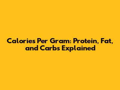 Calories Per Gram: Protein, Fat, and Carbs Explained