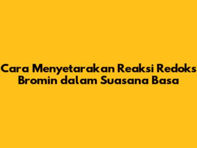 Cara Menyetarakan Reaksi Redoks Bromin dalam Suasana Basa