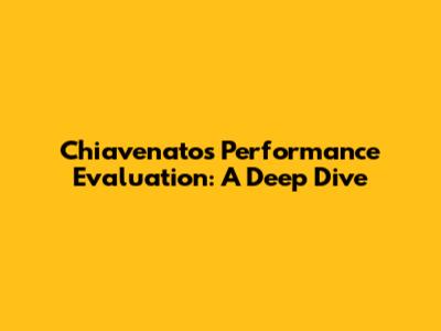 Chiavenato's Performance Evaluation: A Deep Dive
