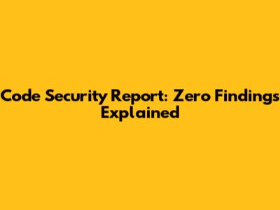 Code Security Report: Zero Findings Explained