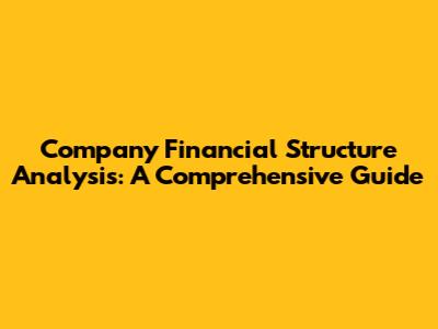 Company Financial Structure Analysis: A Comprehensive Guide