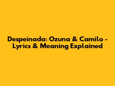 Despeinada: Ozuna & Camilo - Lyrics & Meaning Explained