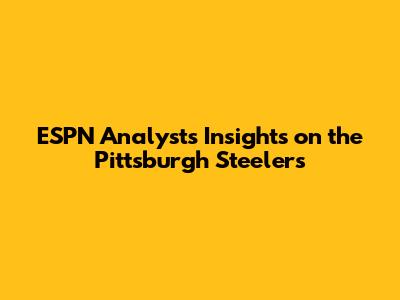 ESPN Analysts' Insights on the Pittsburgh Steelers