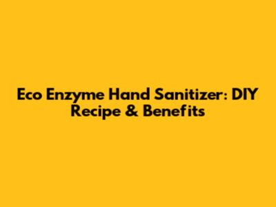 Eco Enzyme Hand Sanitizer: DIY Recipe & Benefits