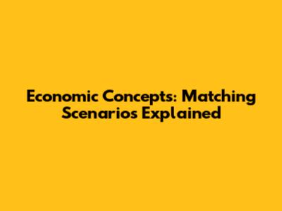 Economic Concepts: Matching Scenarios Explained