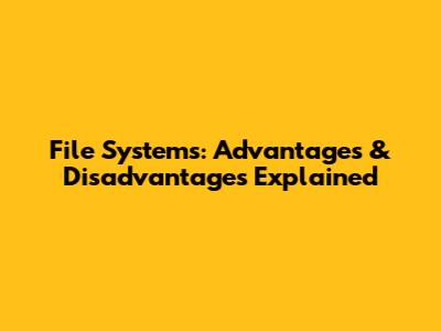 File Systems: Advantages & Disadvantages Explained