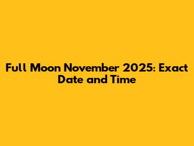 Full Moon November 2025: Exact Date and Time