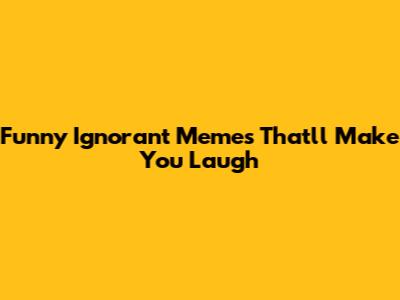 Funny Ignorant Memes That'll Make You Laugh