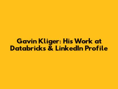 Gavin Kliger: His Work at Databricks & LinkedIn Profile