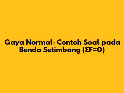 Gaya Normal: Contoh Soal pada Benda Setimbang (ΣF=0)