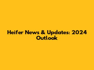 Heifer News & Updates: 2024 Outlook