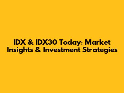 IDX & IDX30 Today: Market Insights & Investment Strategies