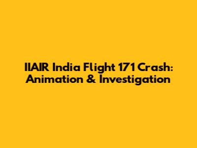 IIAIR India Flight 171 Crash: Animation & Investigation