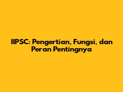 IIPSC: Pengertian, Fungsi, dan Peran Pentingnya