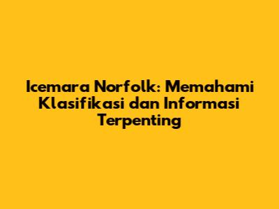 Icemara Norfolk: Memahami Klasifikasi dan Informasi Terpenting