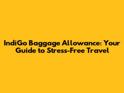 IndiGo Baggage Allowance: Your Guide to Stress-Free Travel