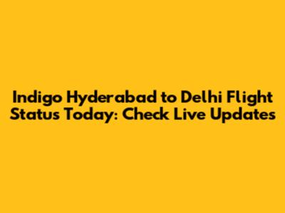 Indigo Hyderabad to Delhi Flight Status Today: Check Live Updates