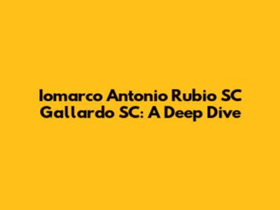 Iomarco Antonio Rubio SC Gallardo SC: A Deep Dive