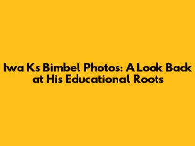 Iwa K's Bimbel Photos: A Look Back at His Educational Roots