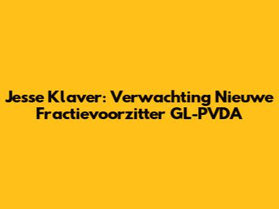 Jesse Klaver: Verwachting Nieuwe Fractievoorzitter GL-PVDA