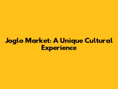 Joglo Market: A Unique Cultural Experience
