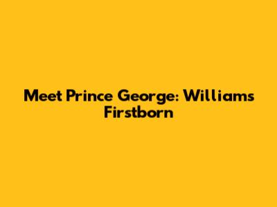 Meet Prince George: William's Firstborn