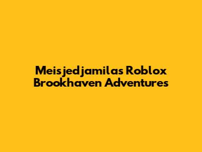 Meisjedjamila's Roblox Brookhaven Adventures