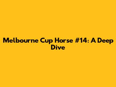 Melbourne Cup Horse #14: A Deep Dive
