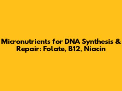 Micronutrients for DNA Synthesis & Repair: Folate, B12, Niacin
