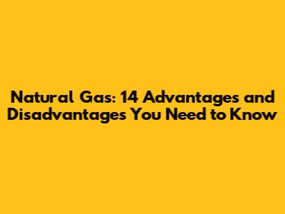 Natural Gas: 14 Advantages and Disadvantages You Need to Know
