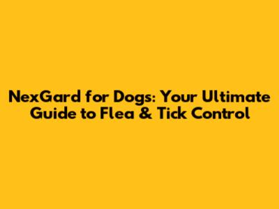 NexGard for Dogs: Your Ultimate Guide to Flea & Tick Control