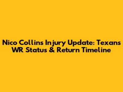 Nico Collins Injury Update: Texans WR Status & Return Timeline