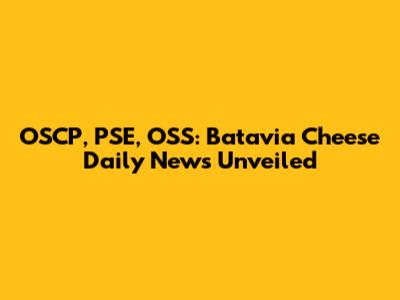 OSCP, PSE, OSS: Batavia Cheese Daily News Unveiled