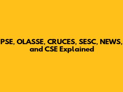 PSE, OLASSE, CRUCES, SESC, NEWS, and CSE Explained