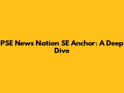 PSE News Nation SE Anchor: A Deep Dive